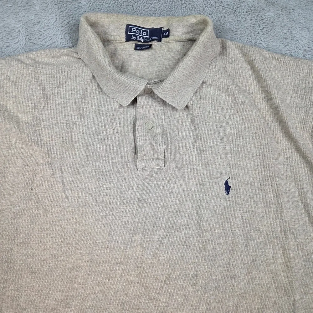 Polo Ralph Lauren Polo Shirt Mens XXL Short Sleeve Pique Pony Logo Tan Heather